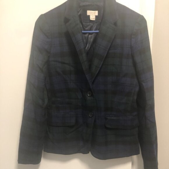 J Crew Plaid Blue Blazer - Picture 1 of 3